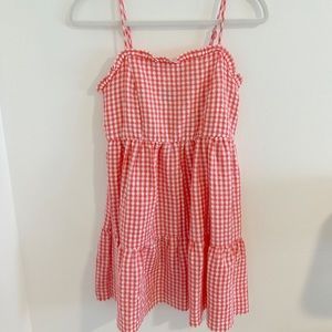 Plaid Orange Mini Sundress
